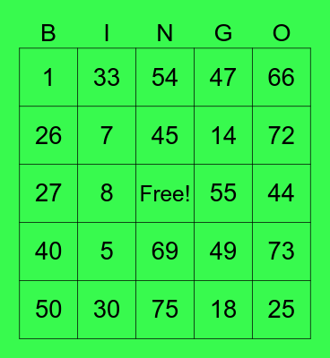 JHANINA S. DESTINY Bingo Card