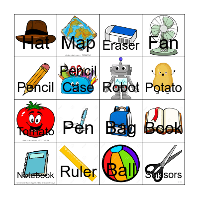 I have a pencil. Bingo Card