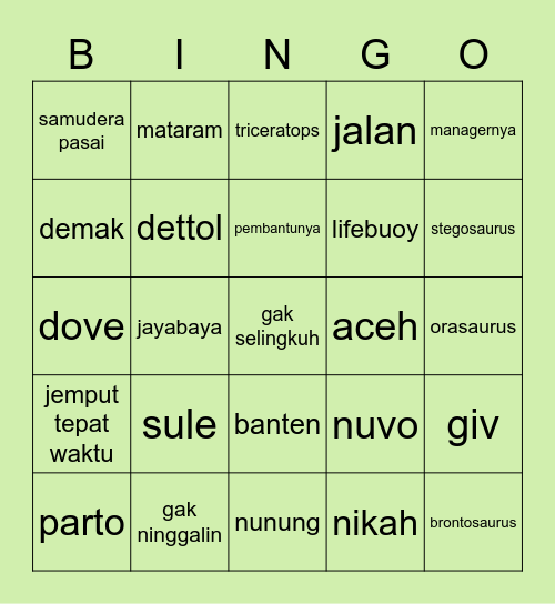 Jinannie jiayou :3 Bingo Card