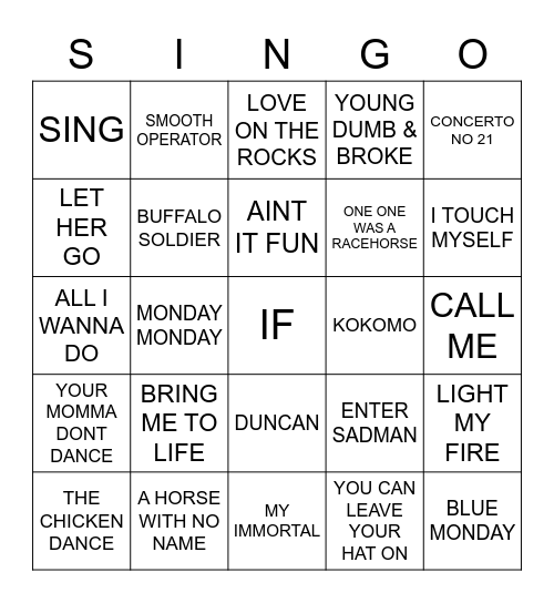 473 MIXED UP MASHED UP Bingo Card