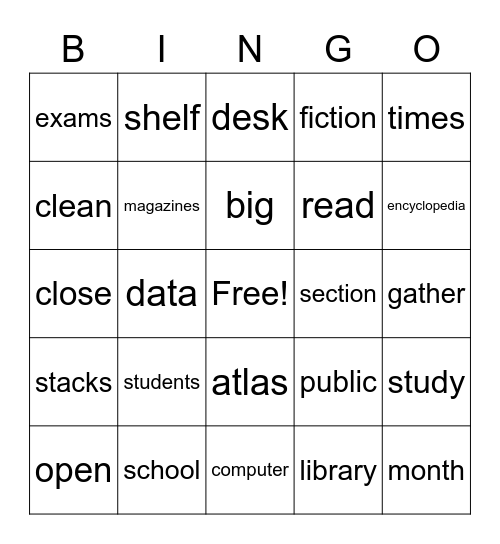 LIBRARY Bingo Card