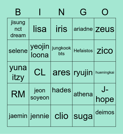 hxwngyeji Bingo Card