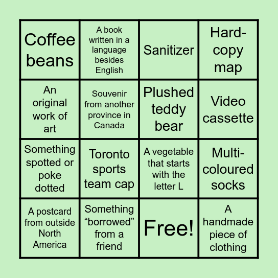 OTB Scavenger Hunt Bingo Card