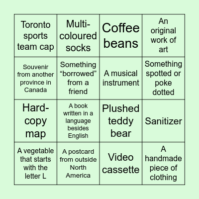 OTB Scavenger Hunt Bingo Card