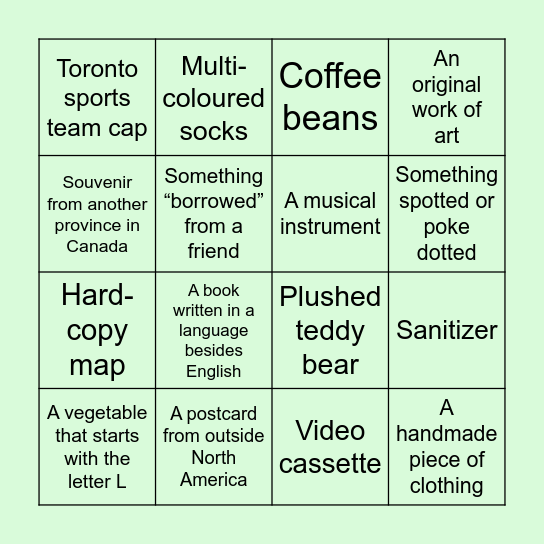 OTB Scavenger Hunt Bingo Card