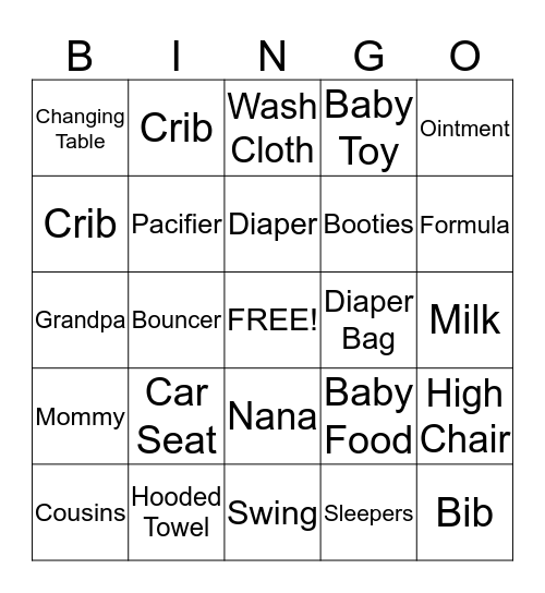 Welcome Baby Brannan! Bingo Card
