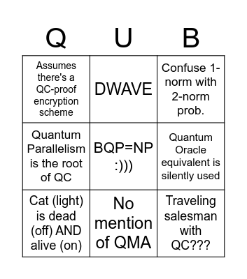 Quantum Facepam Bingo Card