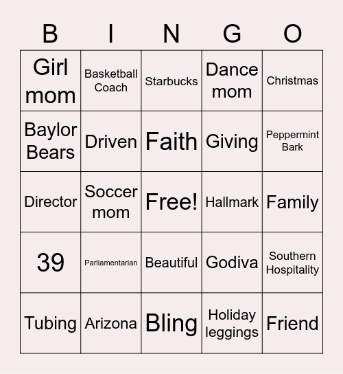 Mindy's Birthday Bingo Card