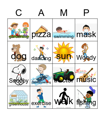 Camp Connection Bingo Card