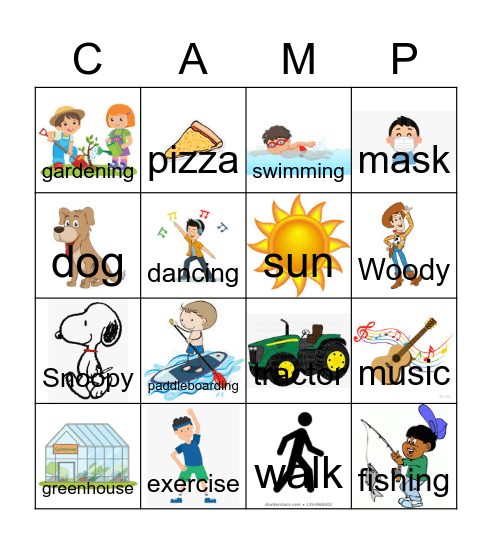 Camp Connection Bingo Card