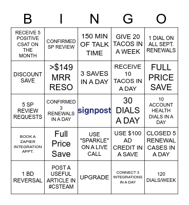July Contest Board! Bingo Card