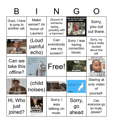 Conference Call Bingo Card