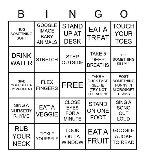 GERR STRESS FREE BINGO Card