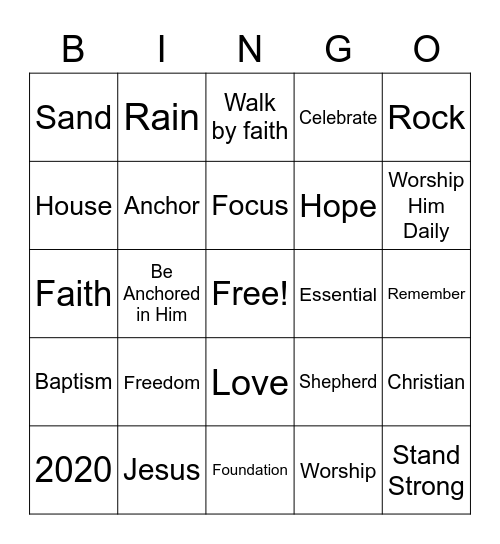 7/12 Sermon Bingo Card