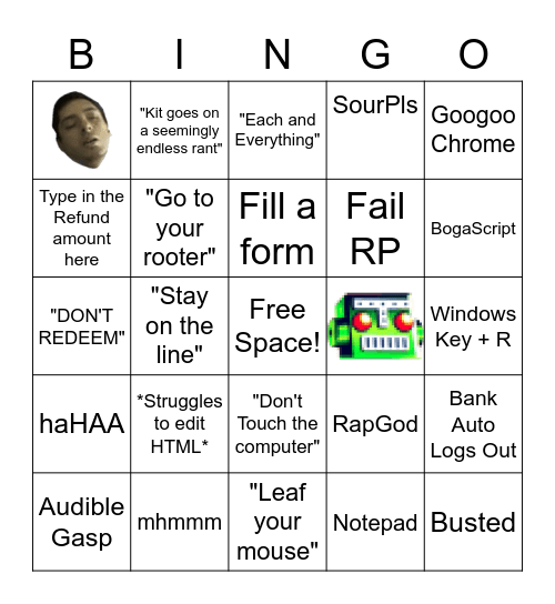 Refund Scammer Bingo Card