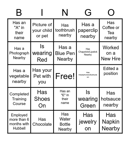 HR Ops Bingo Card