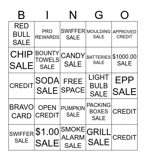 CASHIER APPRECIATION 3RD WEEK Bingo Card