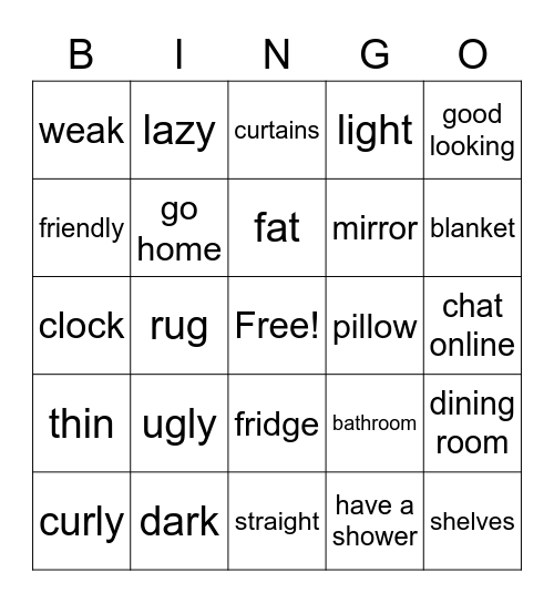 LAST CLASS BINGO Card