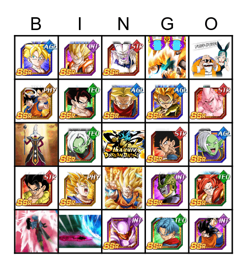 Global Dokkan 5th Anniversary Bingo Card