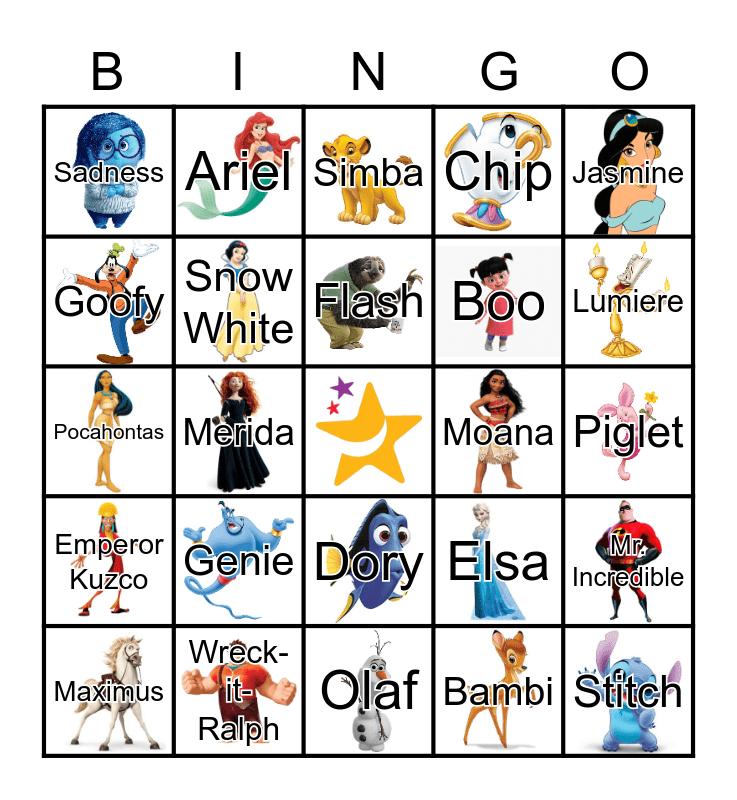 DISNEY Bingo Card