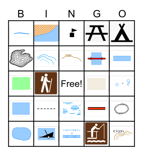 Map Symbols Bingo Card