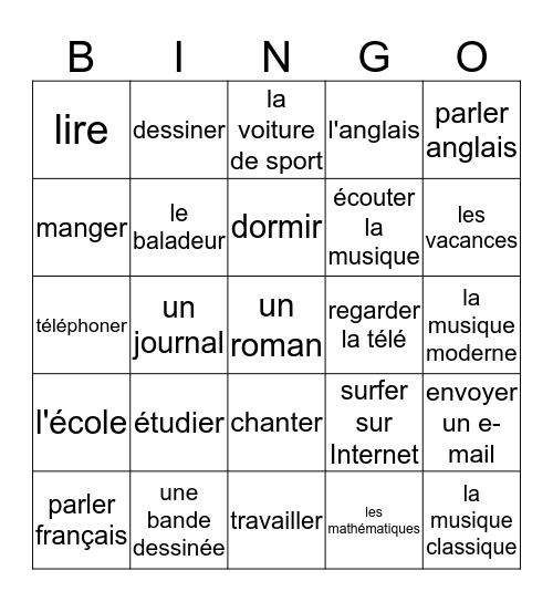 Fr 1 Ch 2 Voc 1  Bingo Card