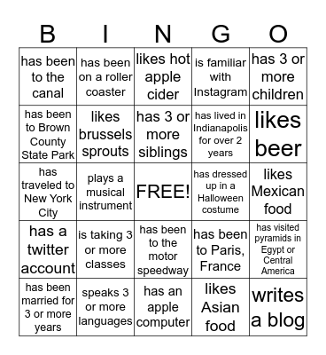Grammar III Bingo Card