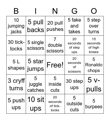 AZSC Thunder Bingo Card