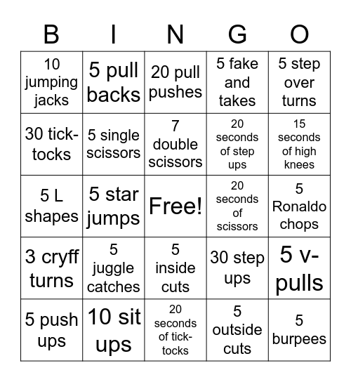 AZSC Thunder Bingo Card