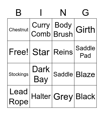 NTRC Bingo Card