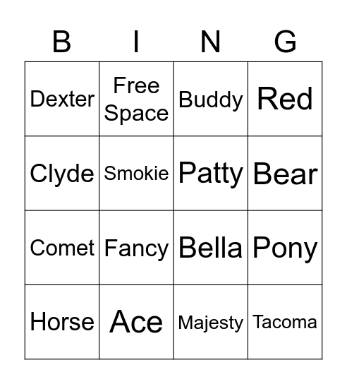 NTRC Bingo Card