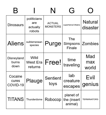 2020 bingo Card