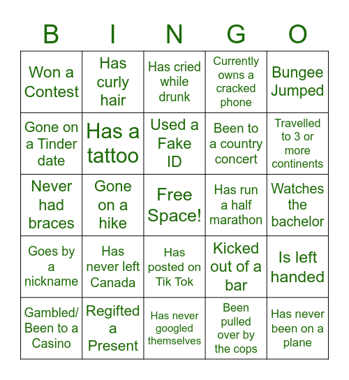 INTERN BINGO: LETS GET WILD EDITION Bingo Card