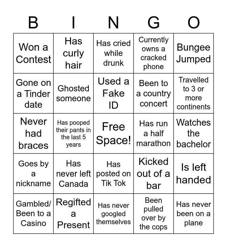 INTERN BINGO: LETS GET WILD EDITION Bingo Card