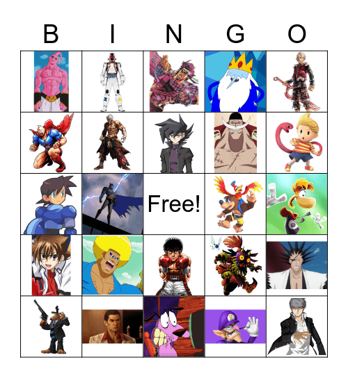 Favorite Characters Bingo Card