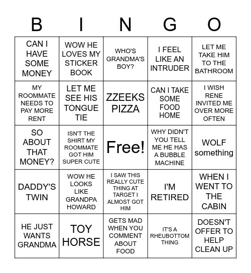 SHURL BINGO Card