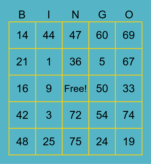 My Bingo Card Bingo Card