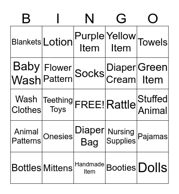 Heather's Baby Shower BINGO  Bingo Card