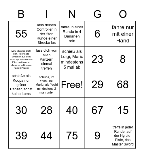 Fullys Bingo Karte Bingo Card