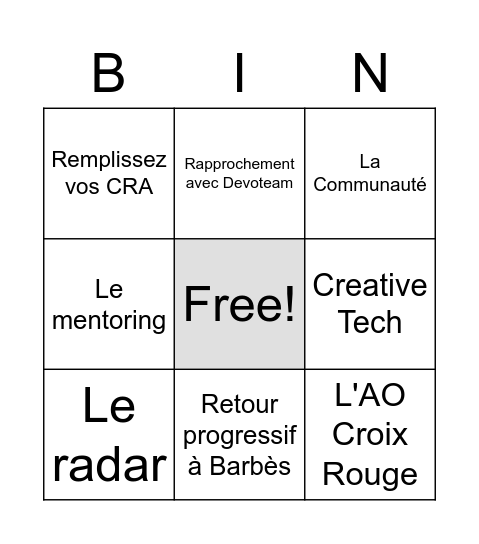 Point du 10 Bingo Card