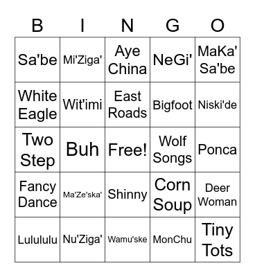 😃Ponca Bingo😃 Bingo Card