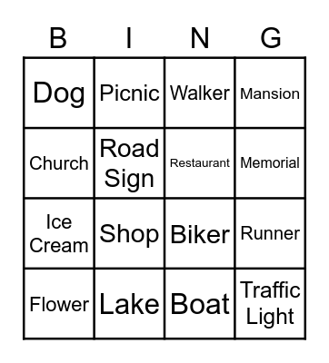 Walking Bingo Card