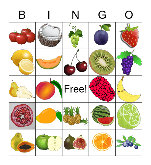 Fruit Bingo!!! Bingo Card