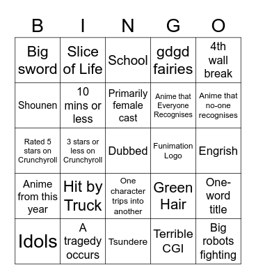 Anisoc CrunchyRoulette Bingo Card