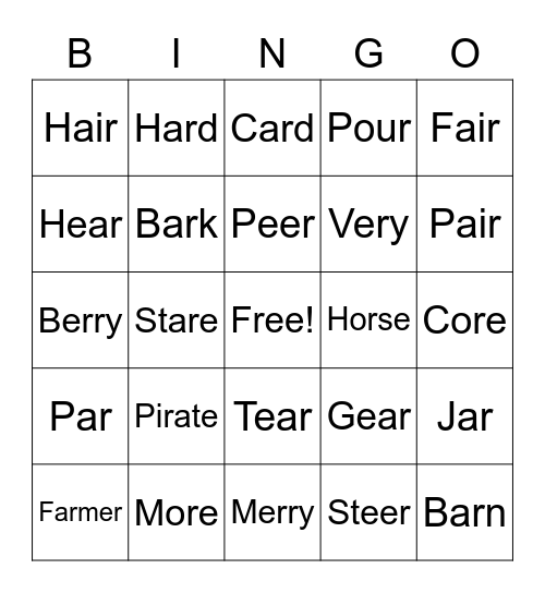 R Bingo Card