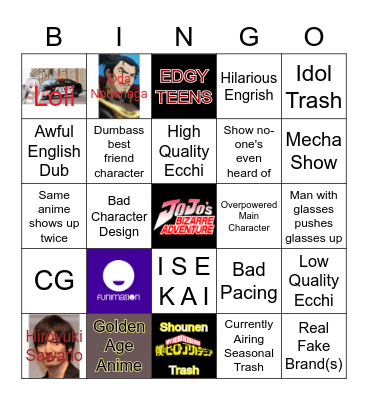 CrunchyRoulette Bingo Card