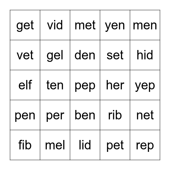 Fingerspelling - ASL part 3 Bingo Card