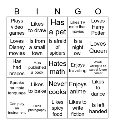 BTL Bingo Card