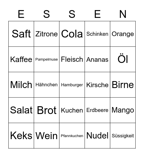 ESSEN Bingo Card