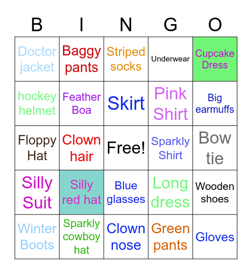 Silly Dress Up BINGO! Bingo Card
